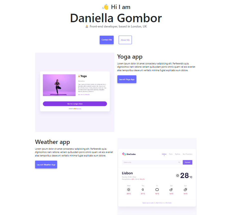 Daniella's portfolio project